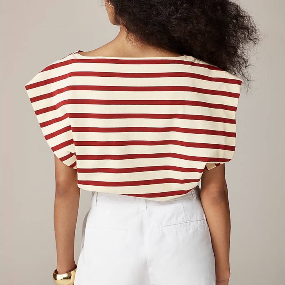 J. Crew - Boatneck Muscle T-shirt in Stripe Mariner Cotton - Picture 2 of 3